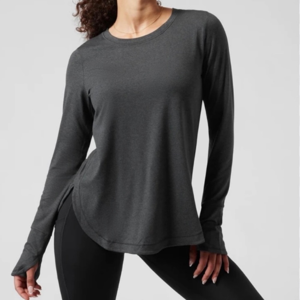 Athleta- Uptempo Dark Gray Long Sleeve Top